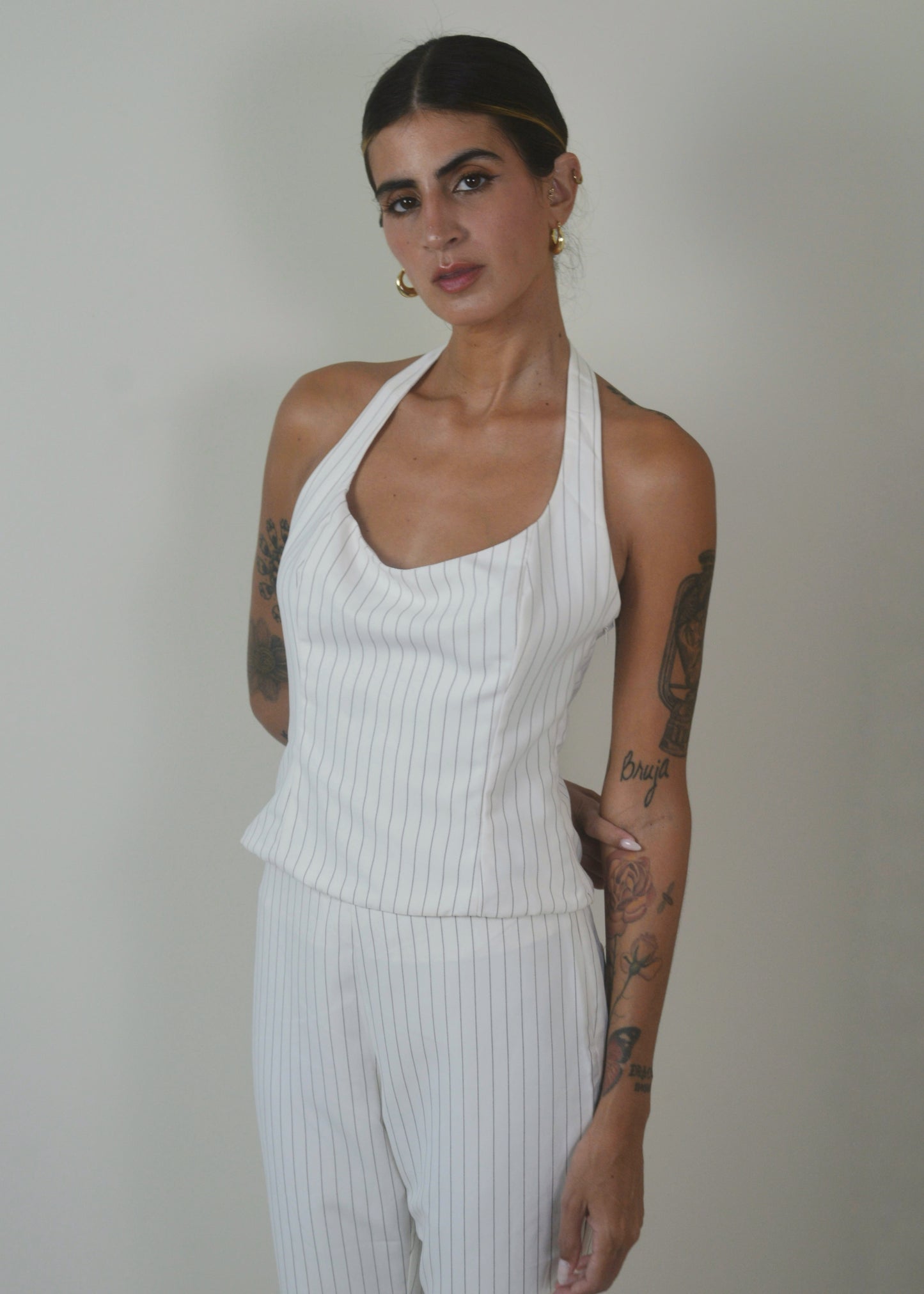 Pinstripe Halter Top