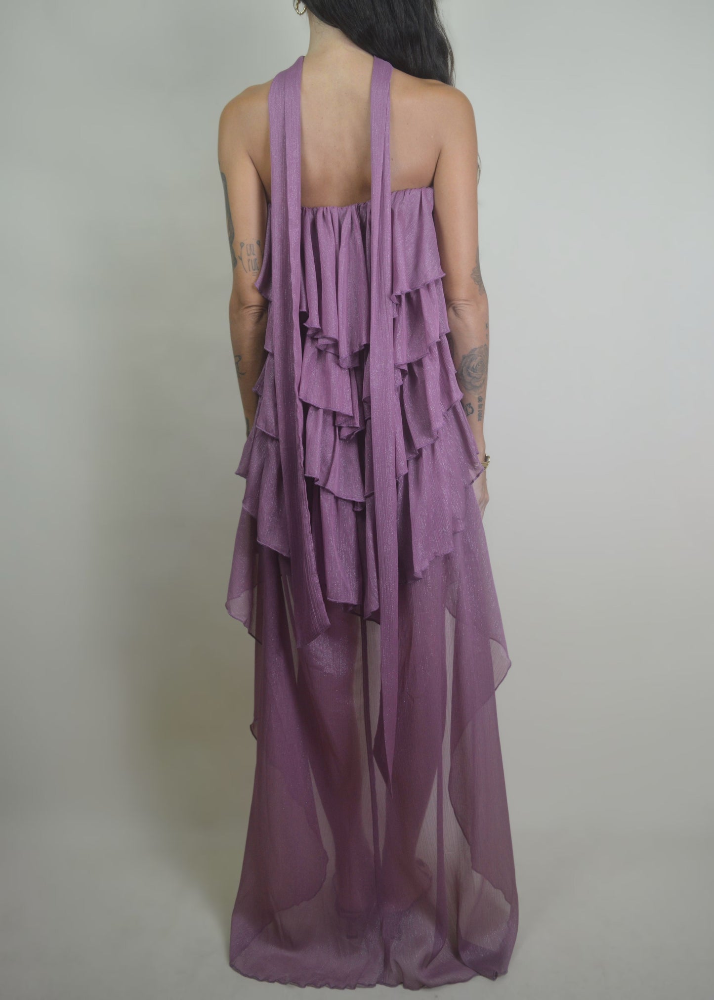 Mauve Moonlight Ruffle Dress