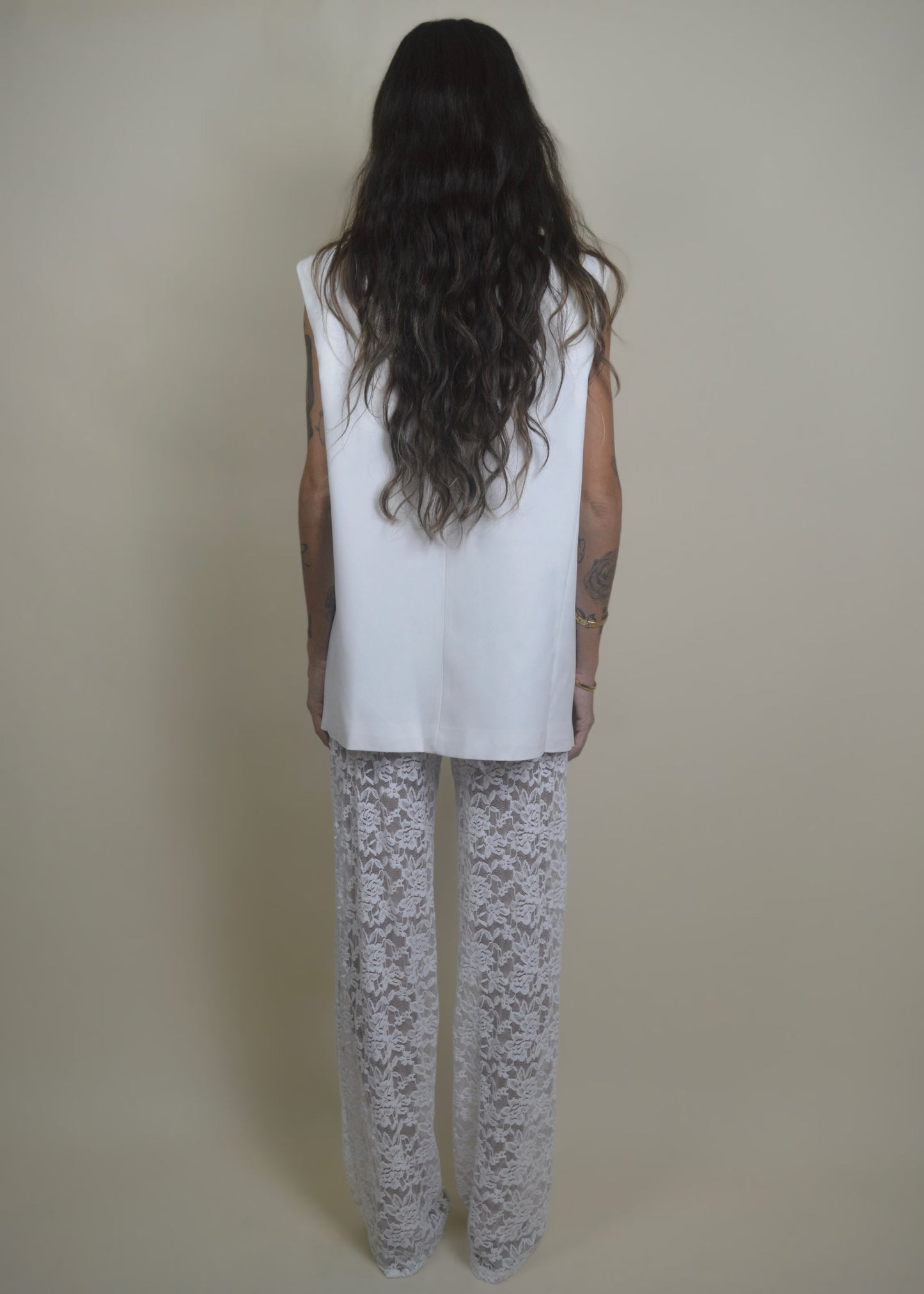 The Lace Pant White