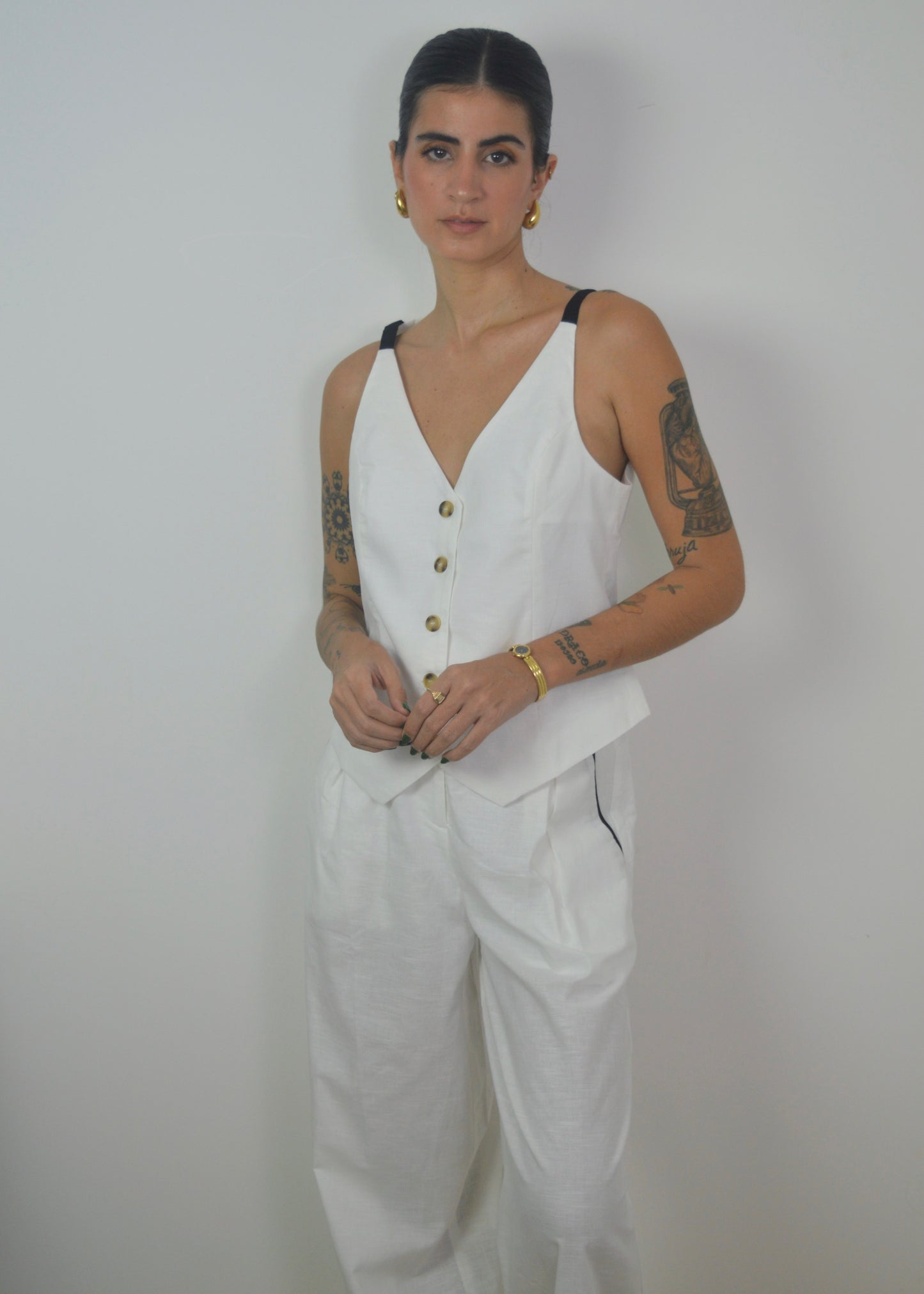 Contrast Linen Set