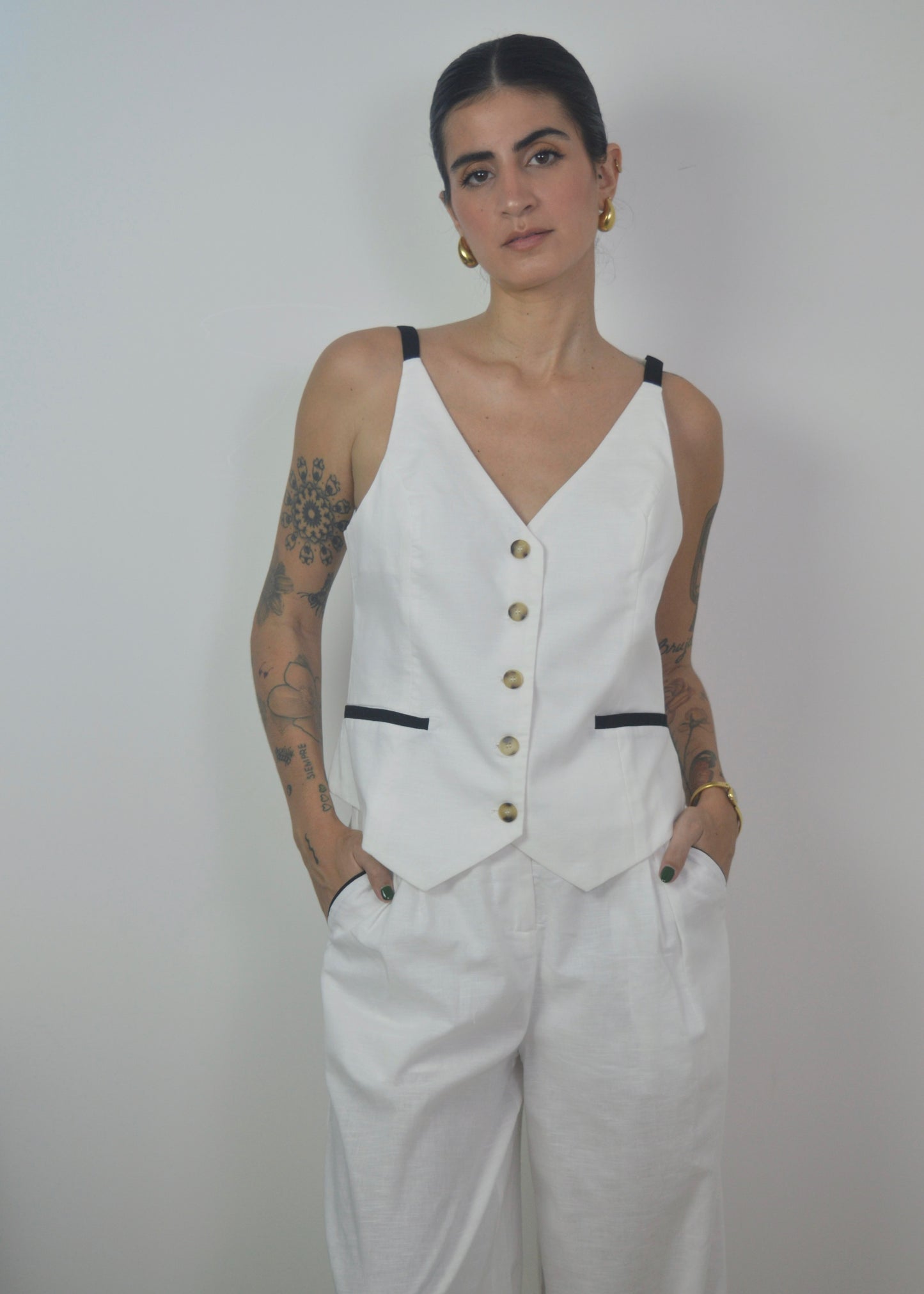 Contrast Linen Set
