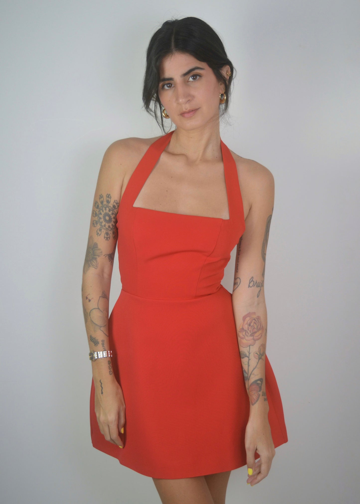 Red Flared Mini Dress
