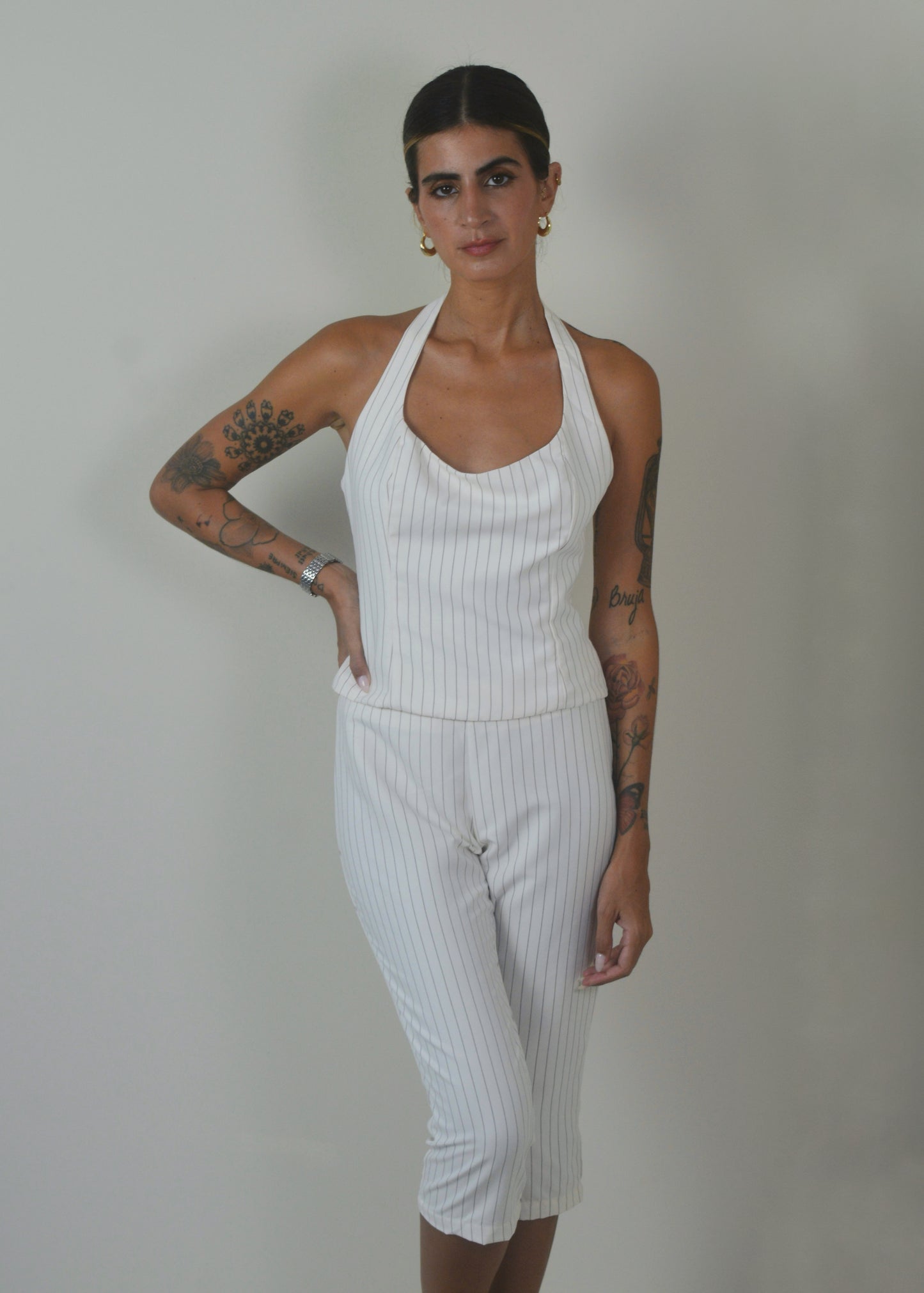 Pinstripe Capri Pant