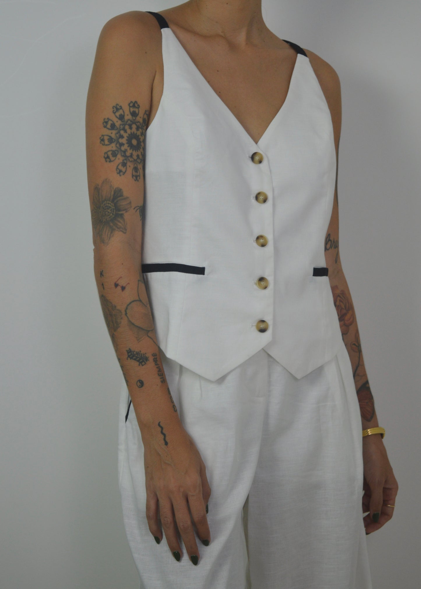 Contrast Linen Set