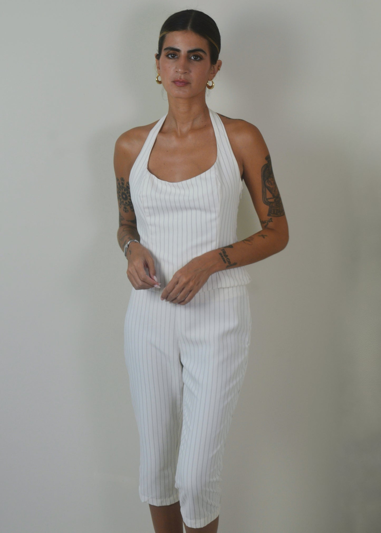 Pinstripe Capri Pant