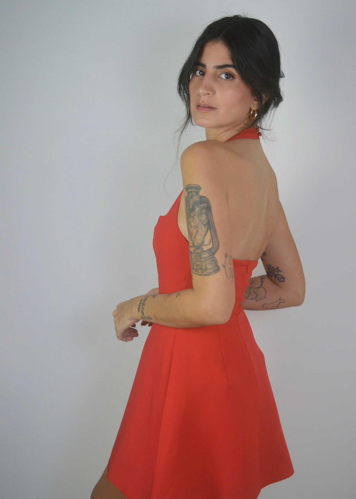Red Flared Mini Dress