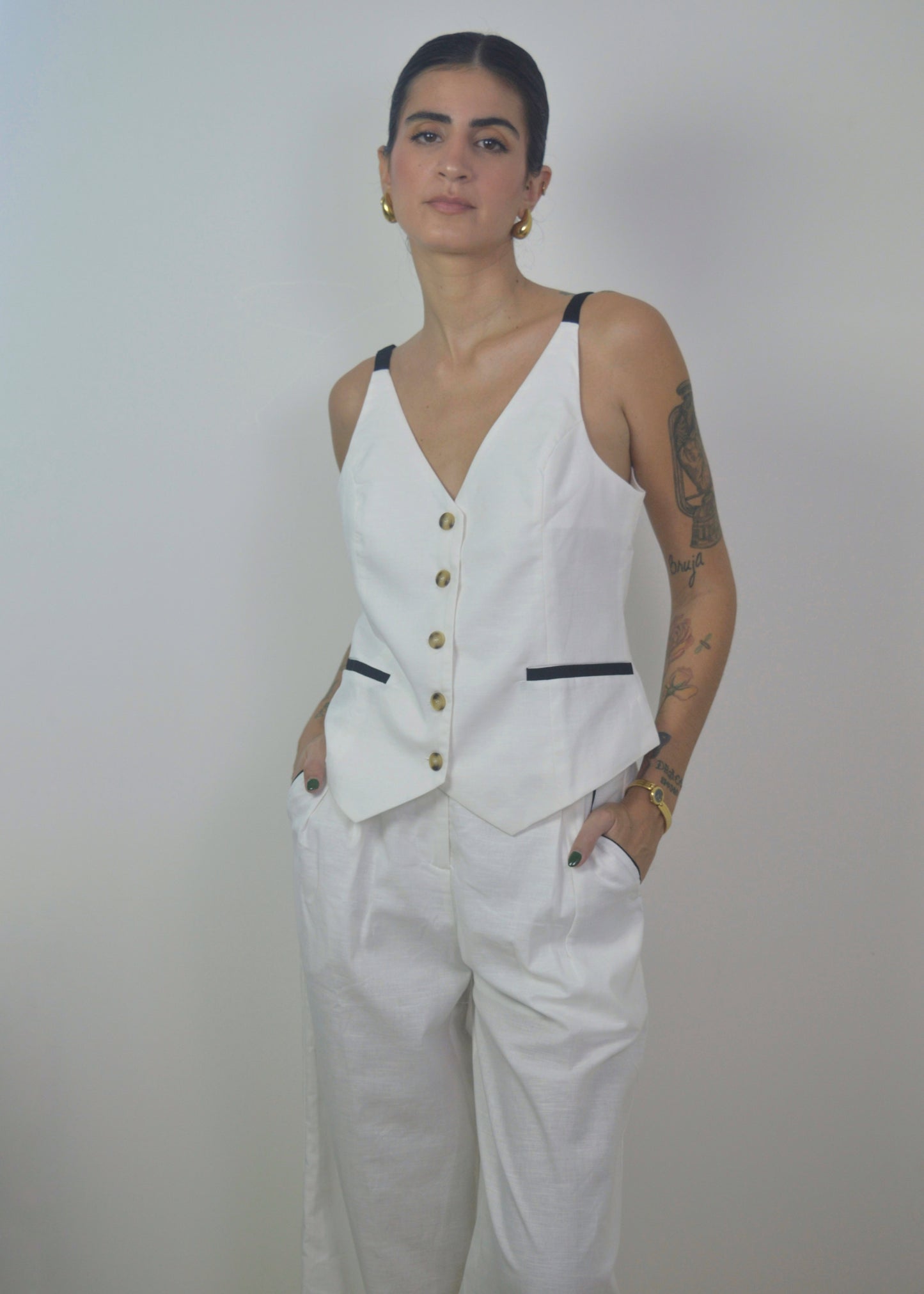 Contrast Linen Set