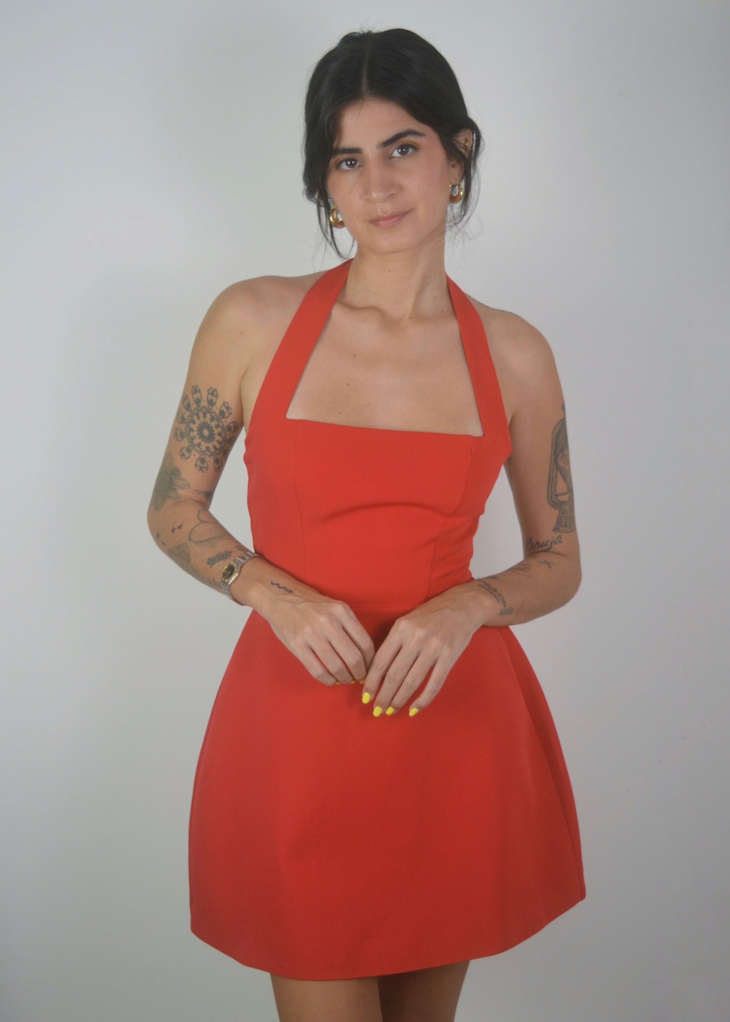 Red Flared Mini Dress