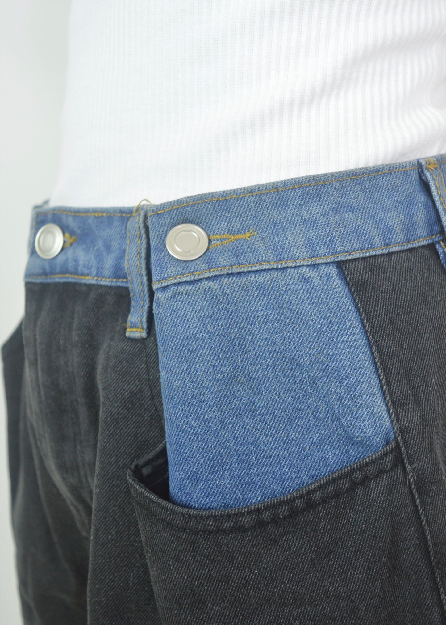 Contrast Denim Shorts