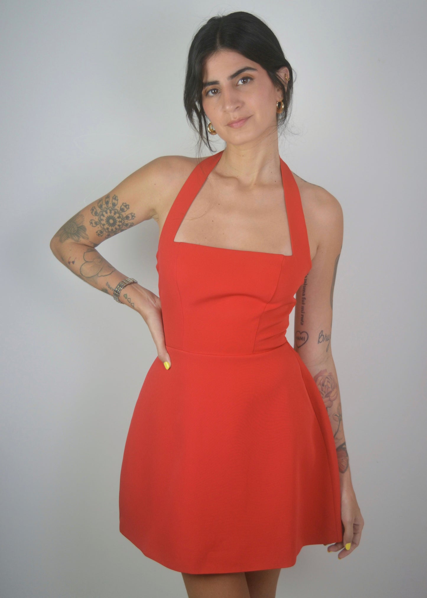 Red Flared Mini Dress