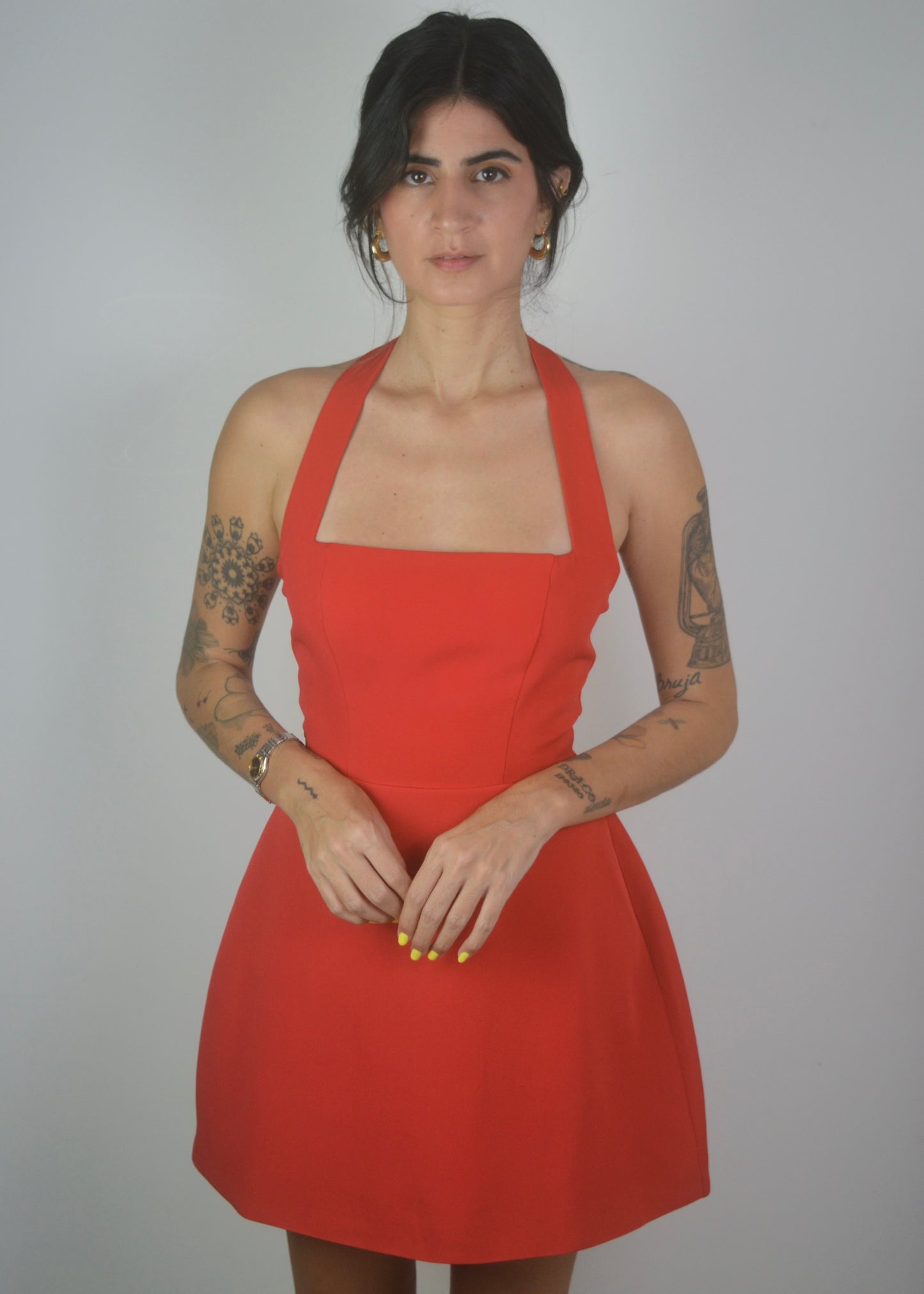 Red Flared Mini Dress
