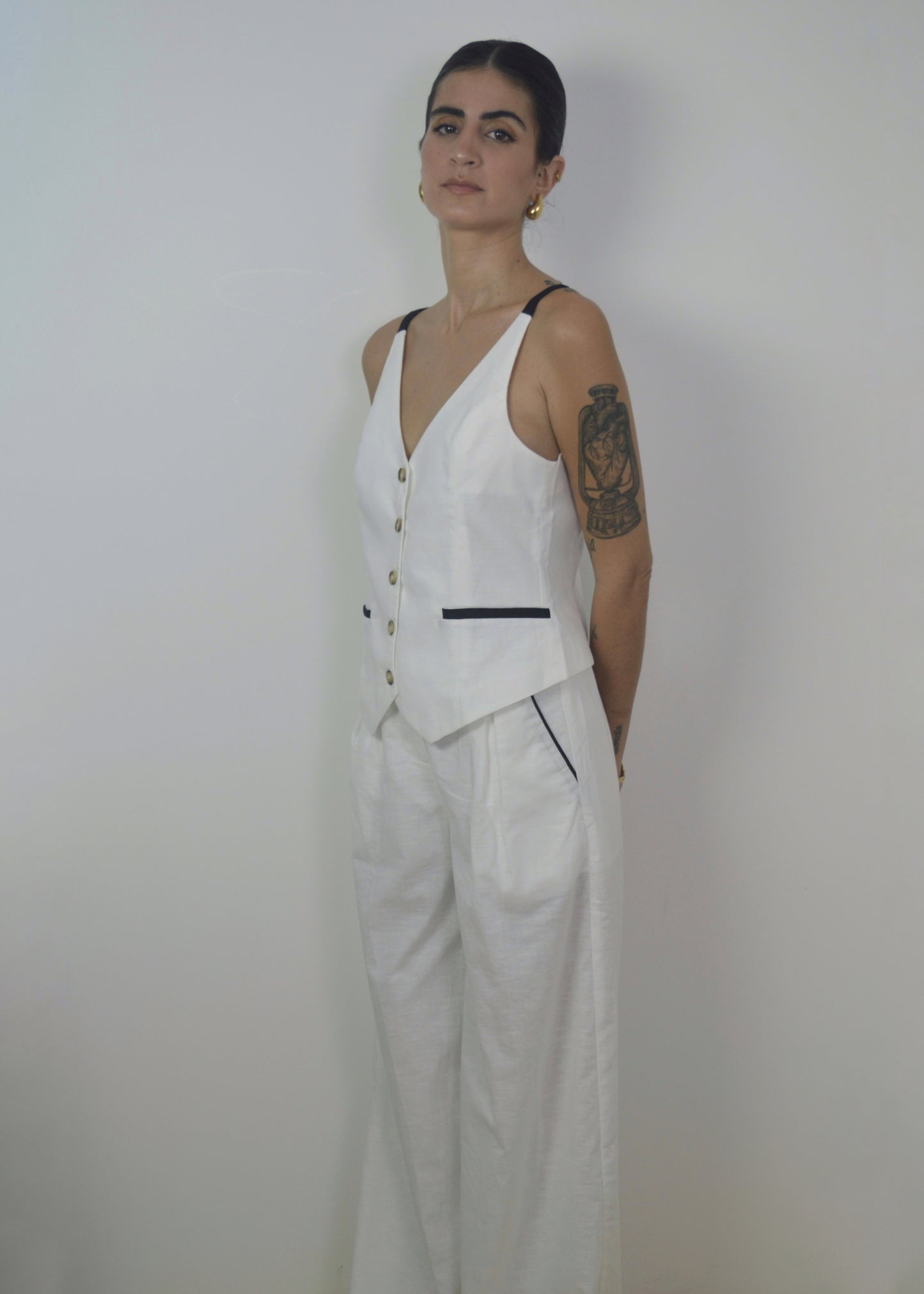 Contrast Linen Set