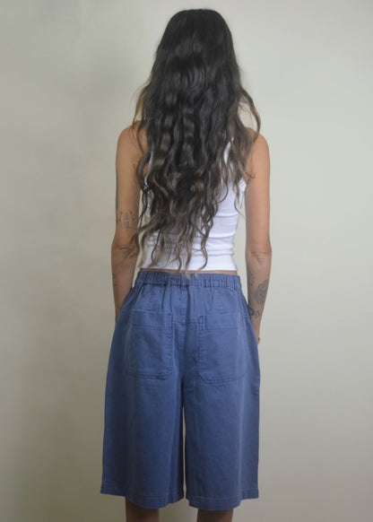 Drawstring Wide Leg Jorts/Bermudas
