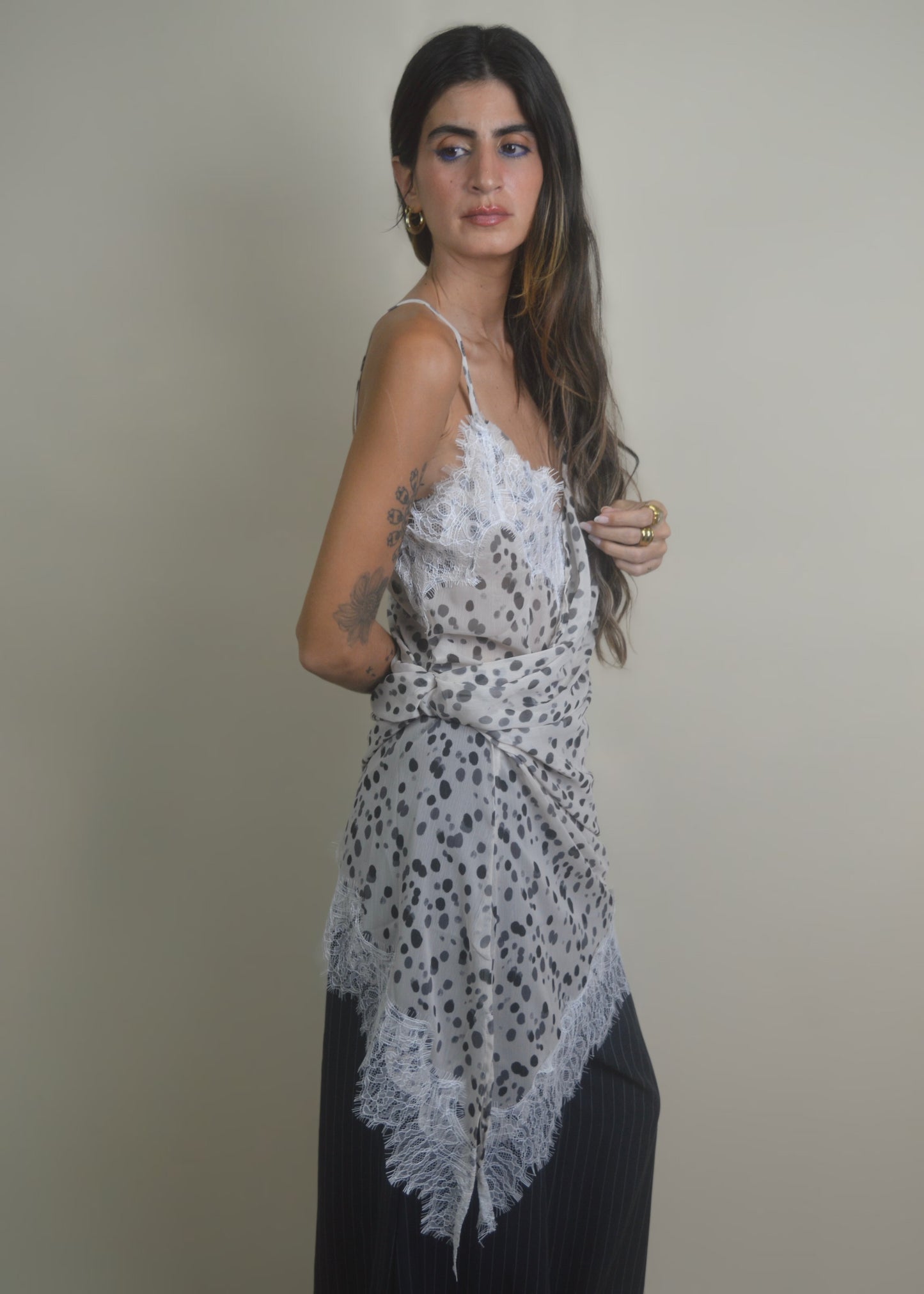 Delicate Asymmetrical Lace Whisper Top