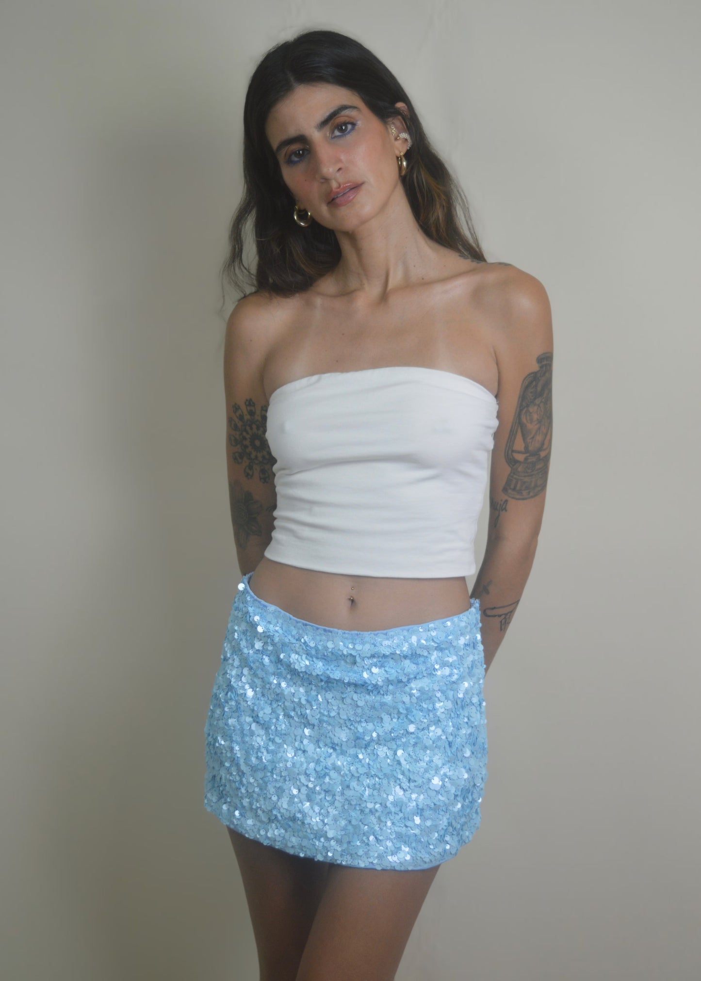 Sky Sequins Mini Skort