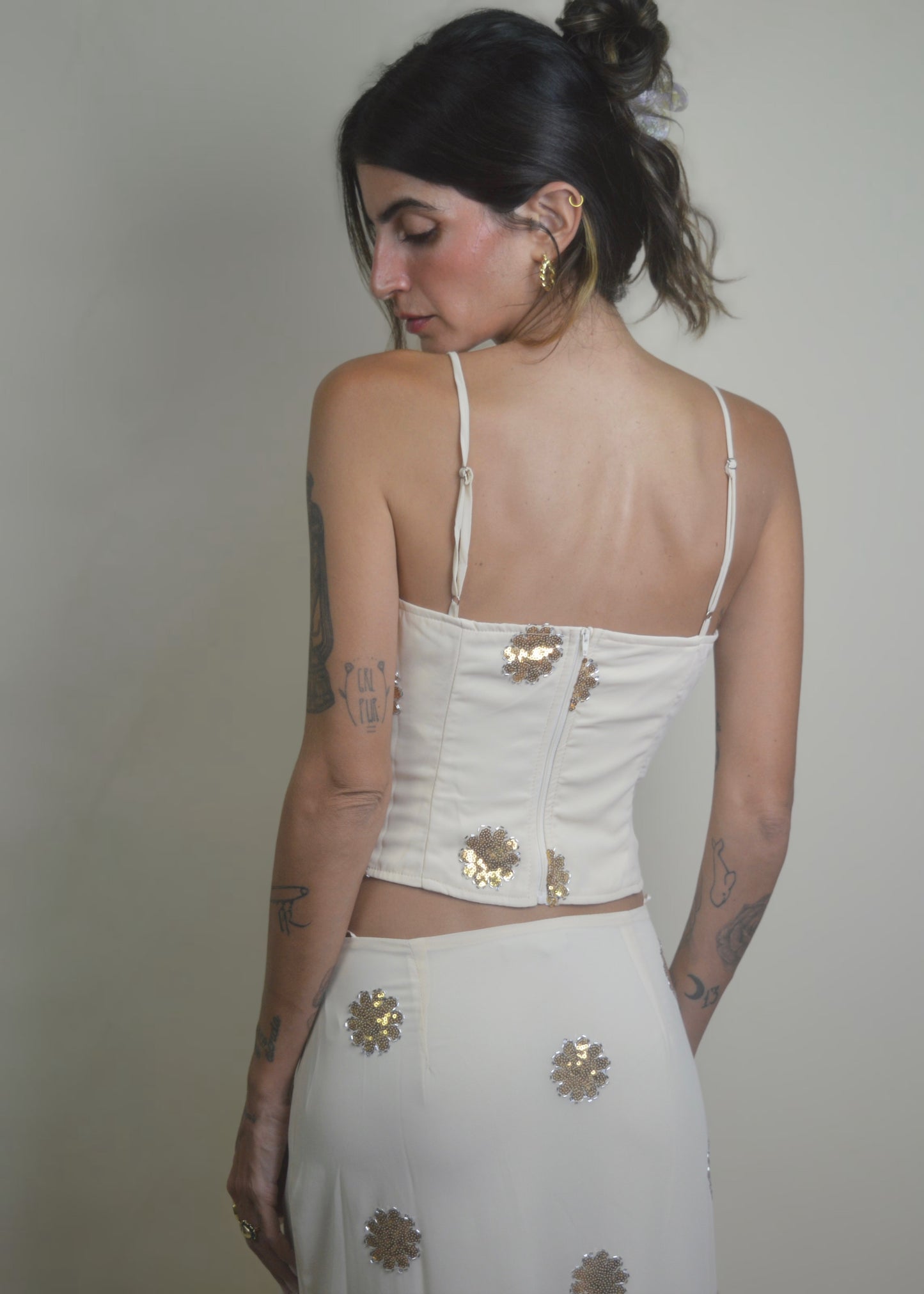 Golden Bloom Sequin Cami Top