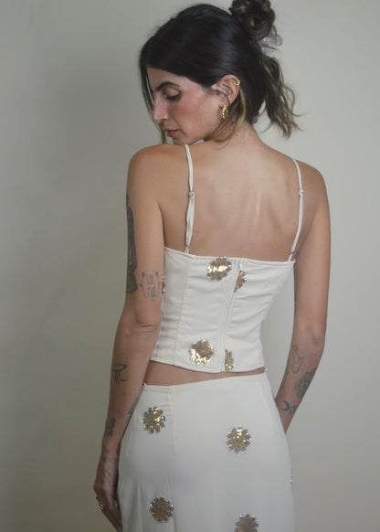 Golden Bloom Sequin Cami Top