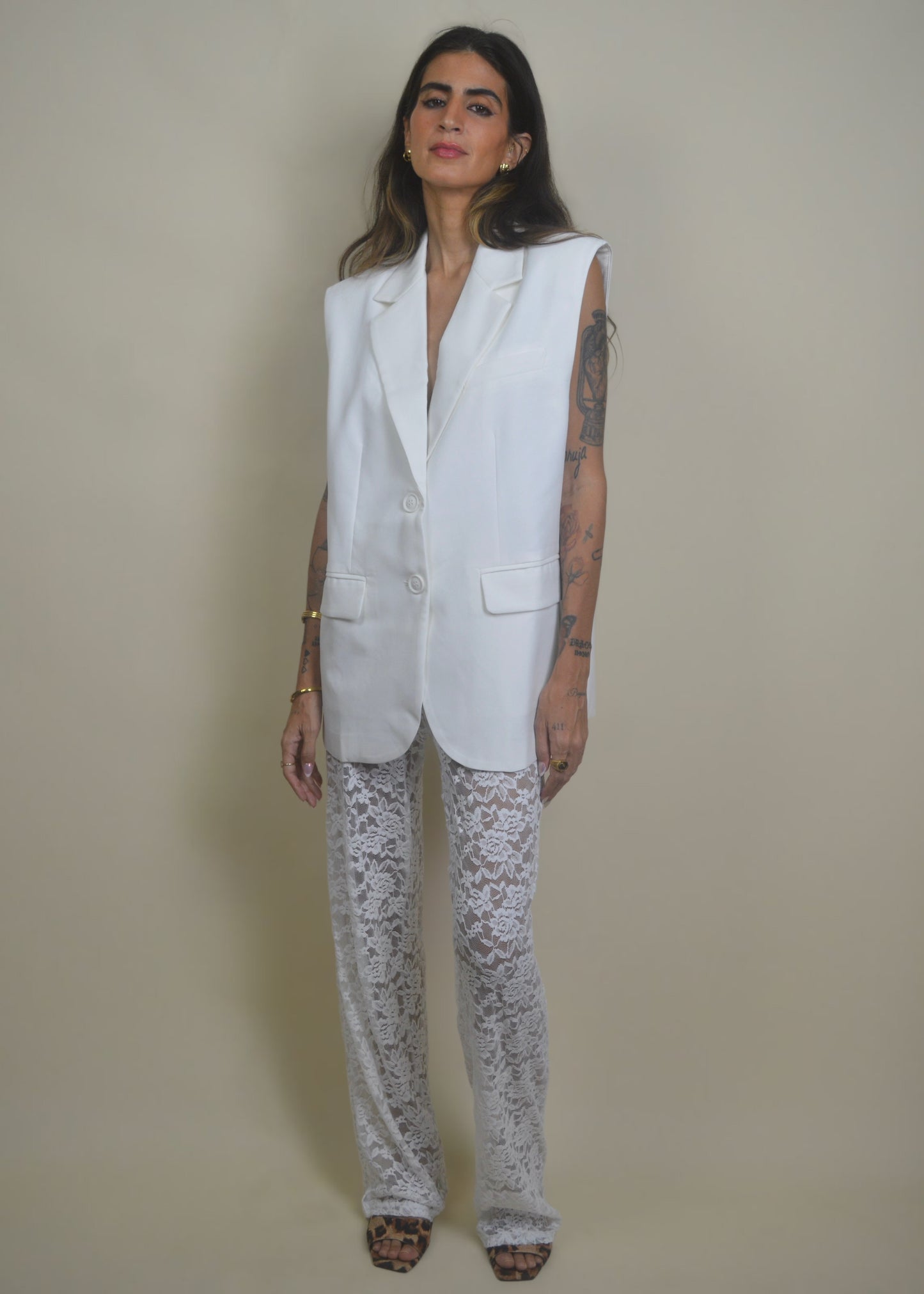 The Lace Pant White