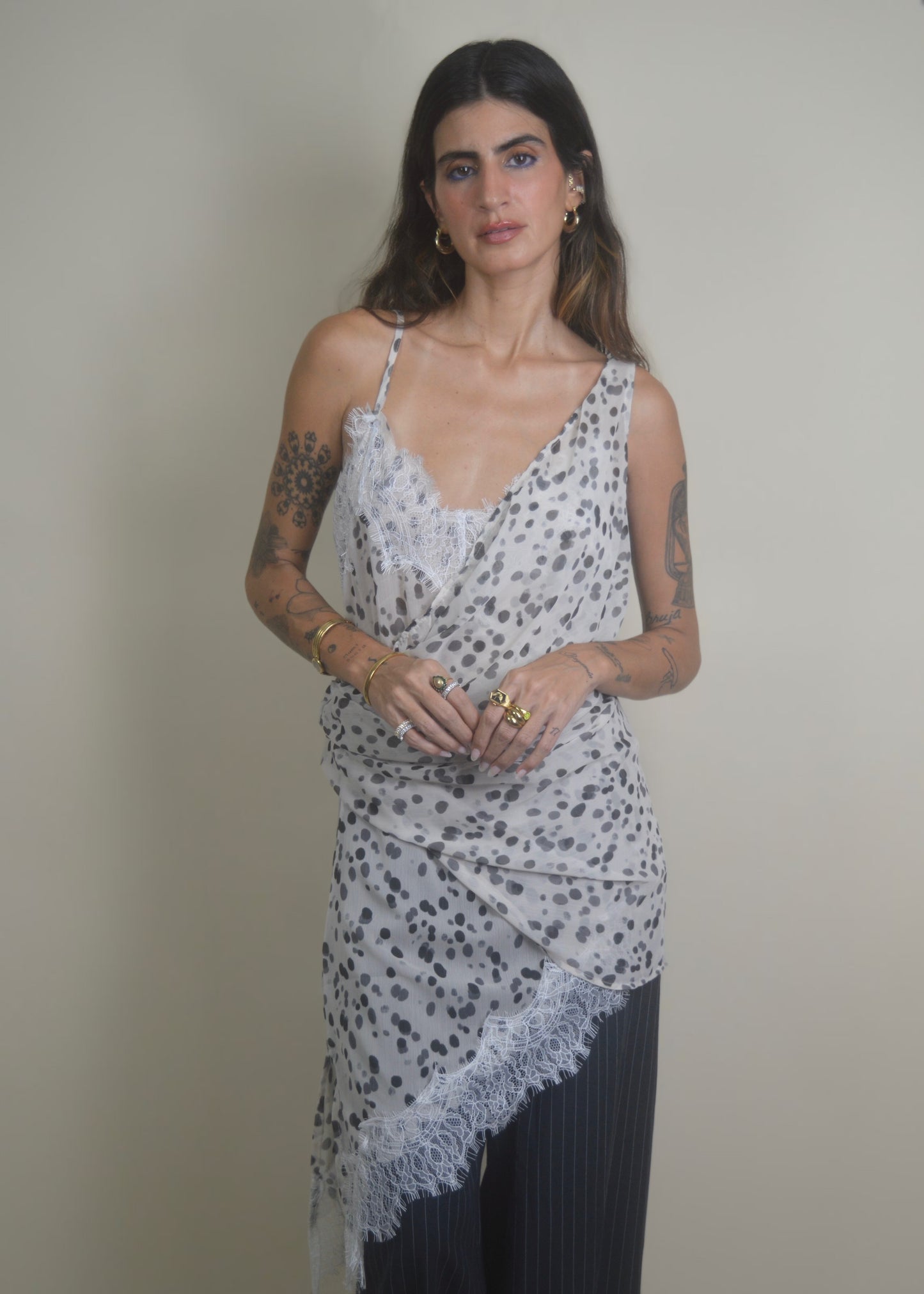 Delicate Asymmetrical Lace Whisper Top