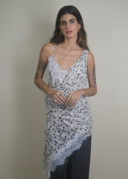 Delicate Asymmetrical Lace Whisper Top