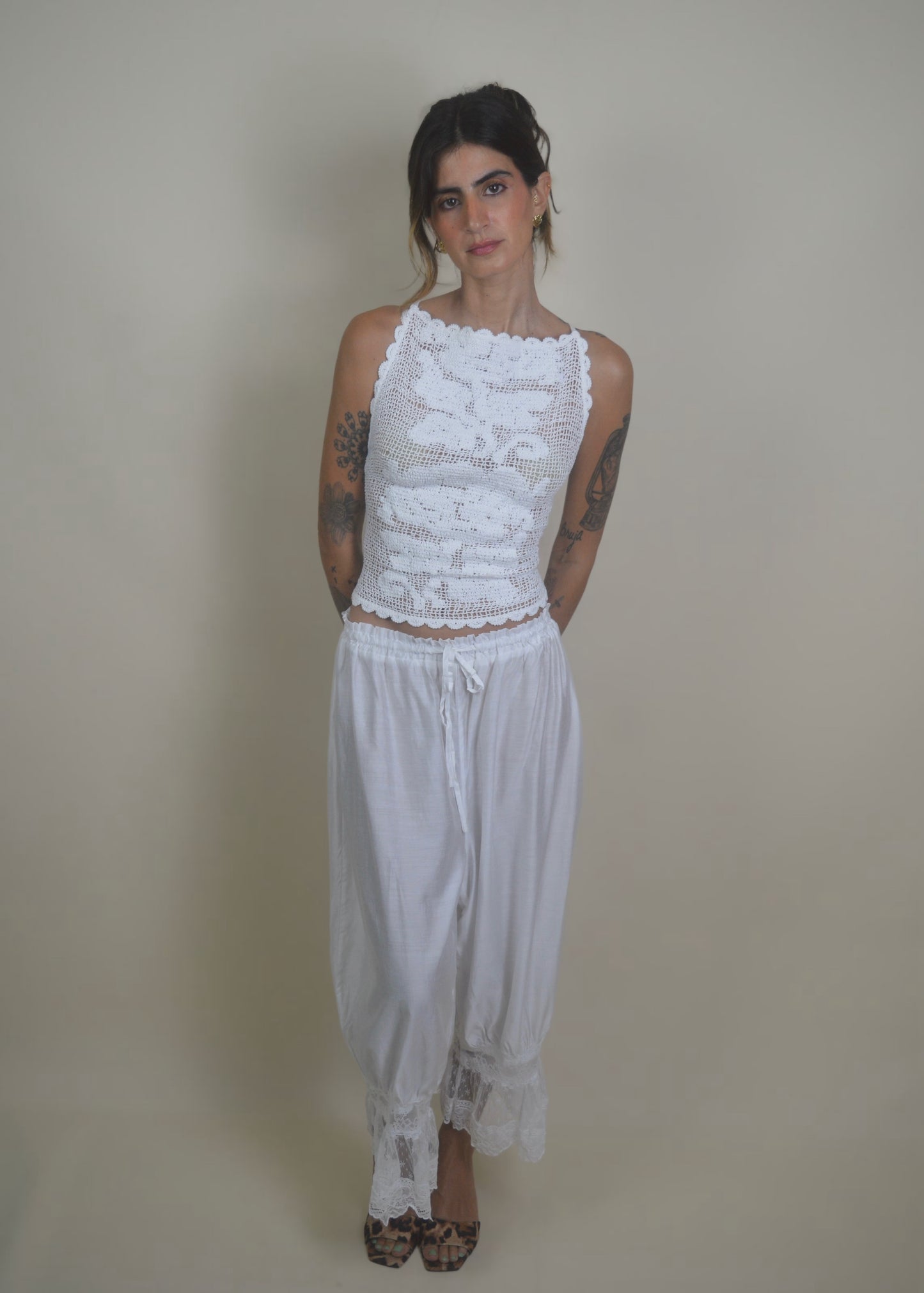 Breezy Lace Trim Beach Pants
