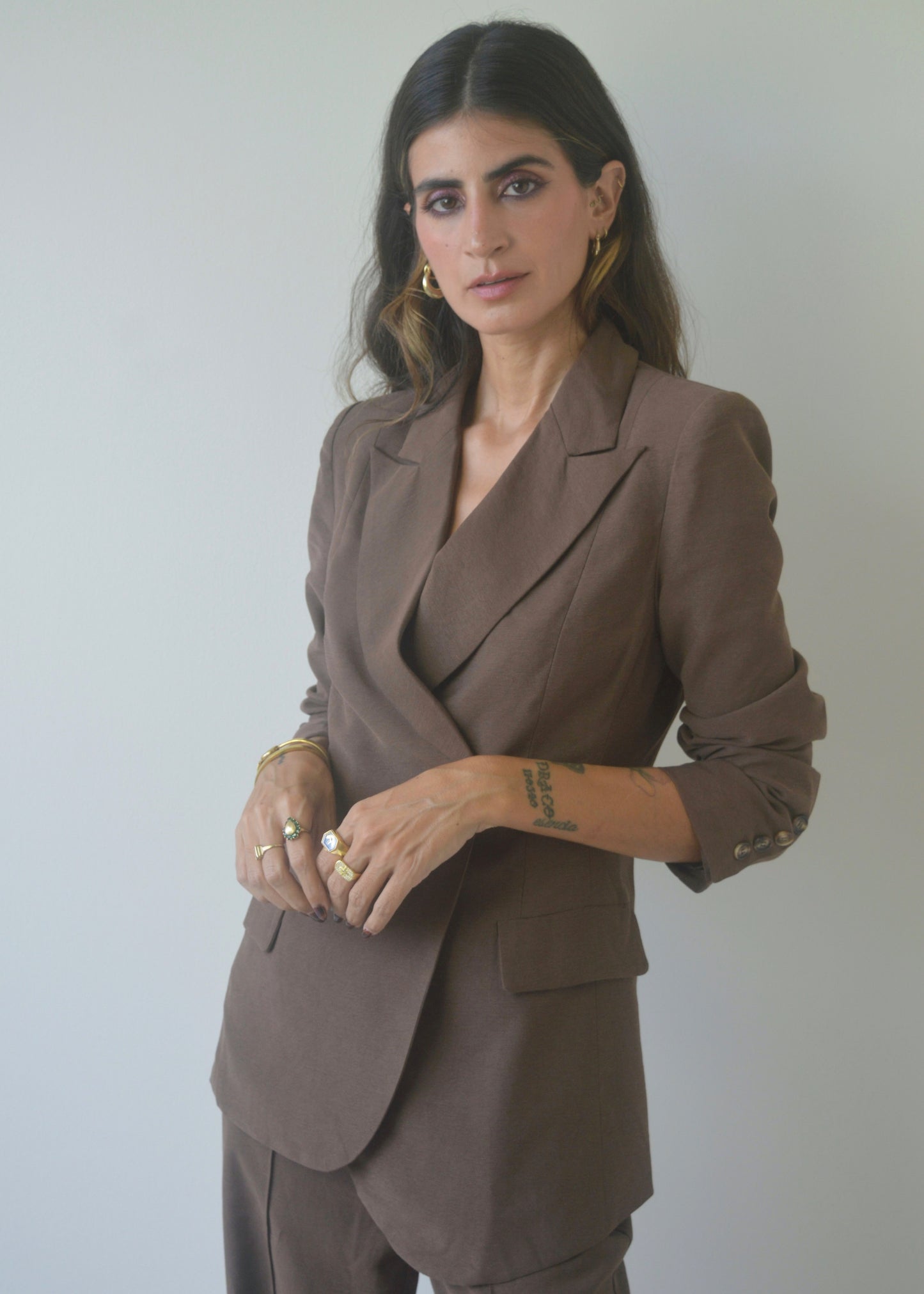 Chocolate Tailored Suit Set