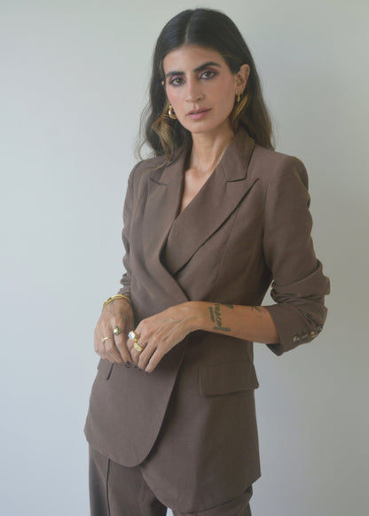 Chocolate Tailored Suit Set