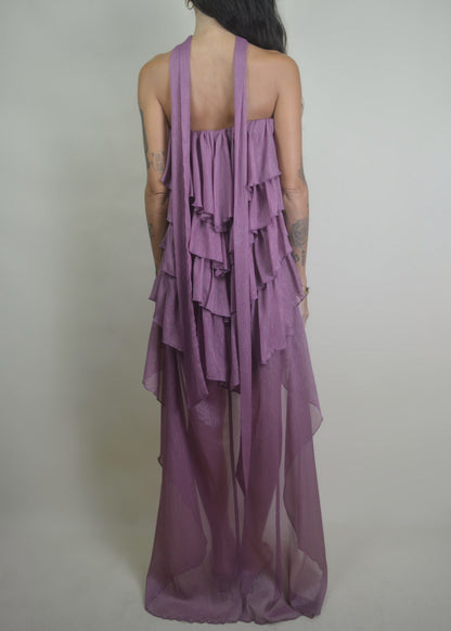 Mauve Moonlight Ruffle Dress