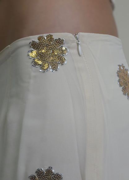 Golden Bloom Sequin Maxi Skirt