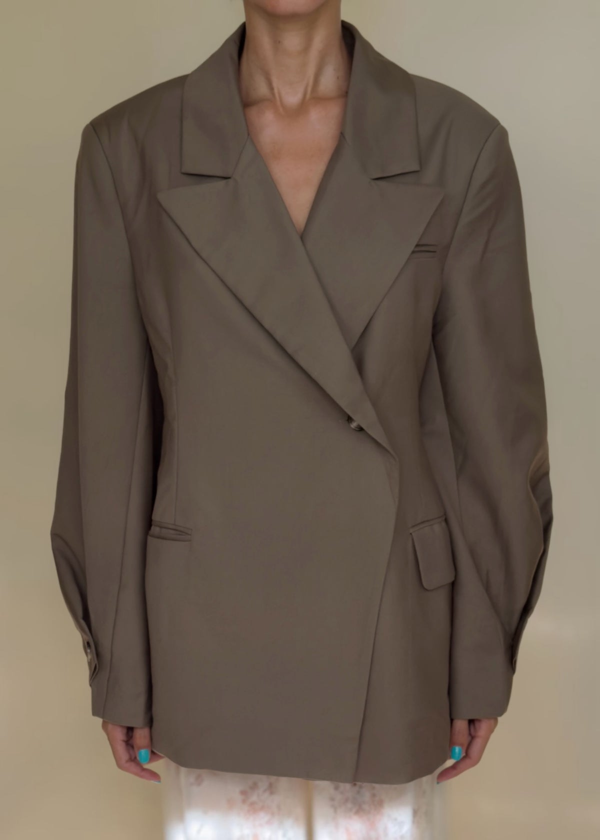 Truffle Woven Oversized Blazer