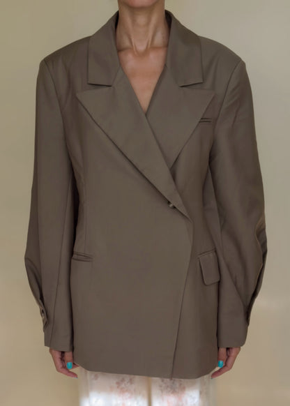 Truffle Woven Oversized Blazer