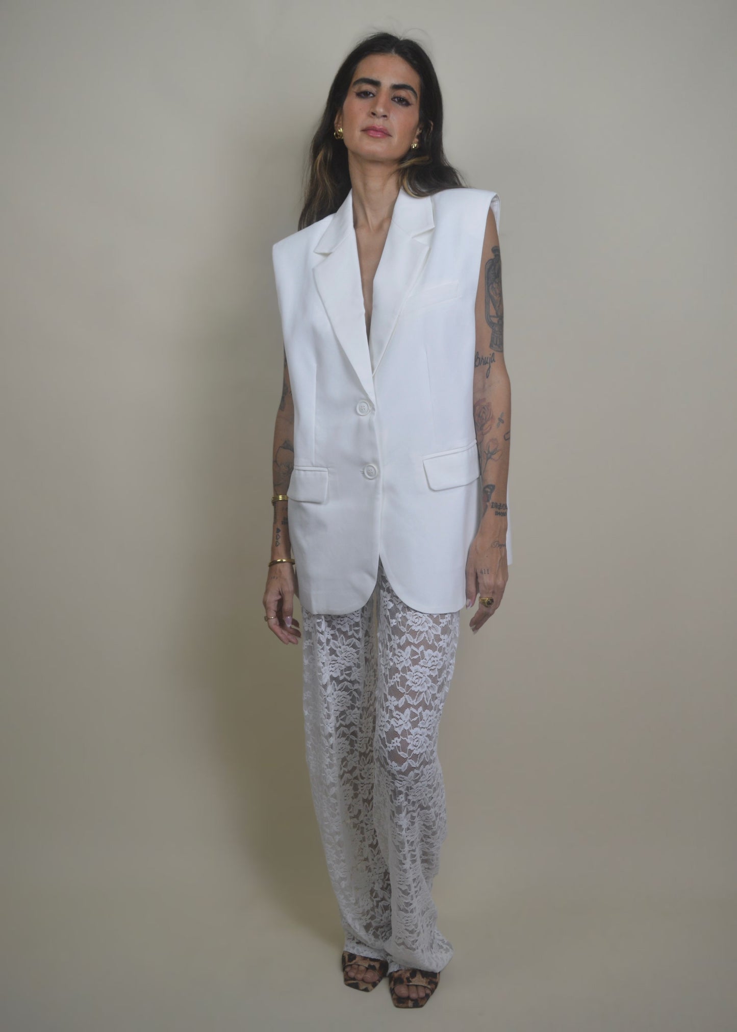 The Lace Pant White