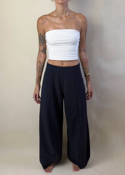 Navy Blue Barrel Office Pant
