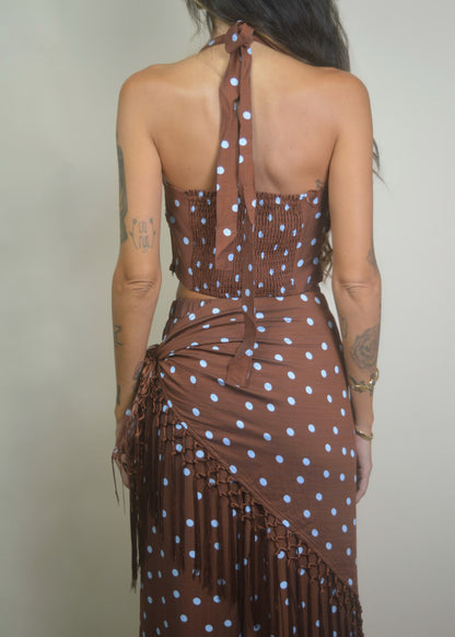 Azul Polka Dot Fringe Set