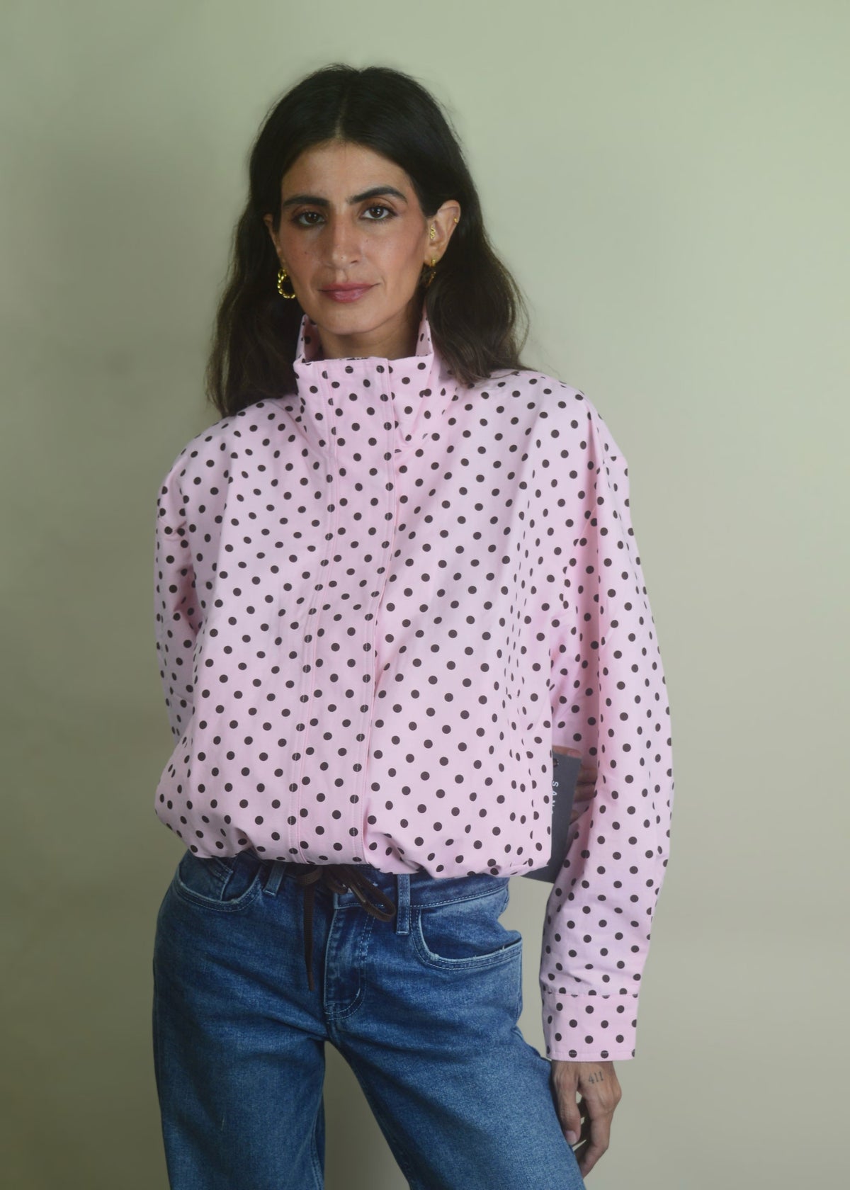 Pink & Brown Polka Dot Jacket