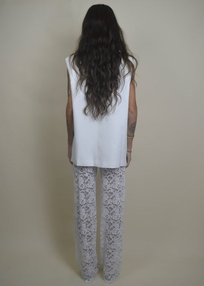The Lace Pant White