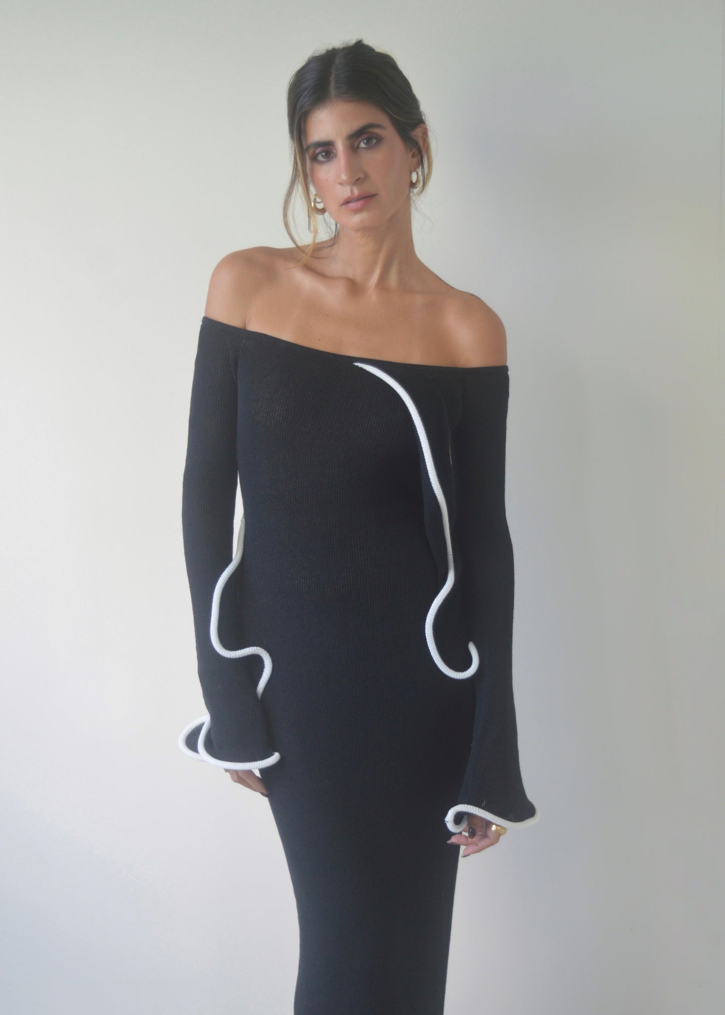 Midnight Ruffle Maxi Dress