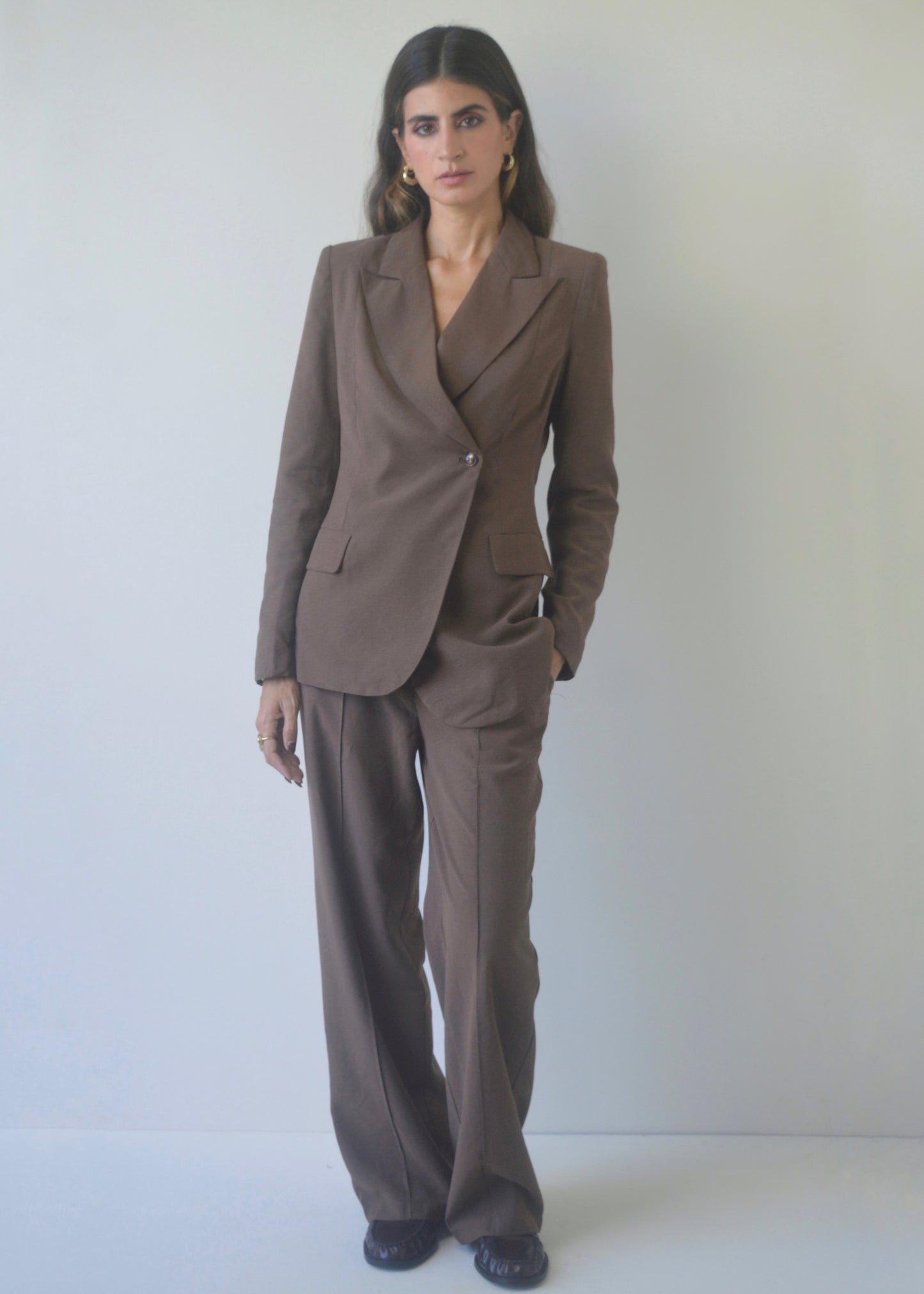 Chocolate Tailored Suit Set