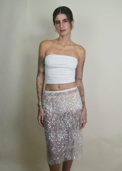 Sparkling Sequin Midi Skirt