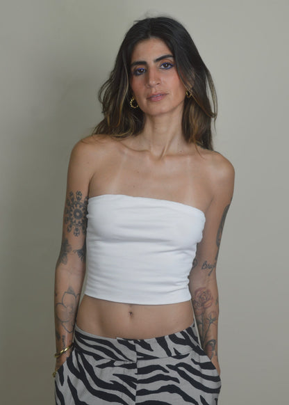 Ivory Basic Cotton Tube Top