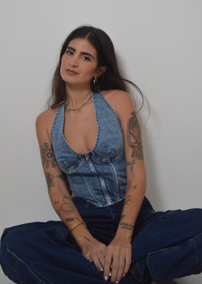 Denim Halter Top