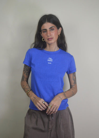 Not Interested Embroidered T-shirt