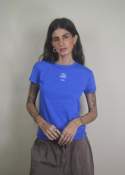 Not Interested Embroidered T-shirt