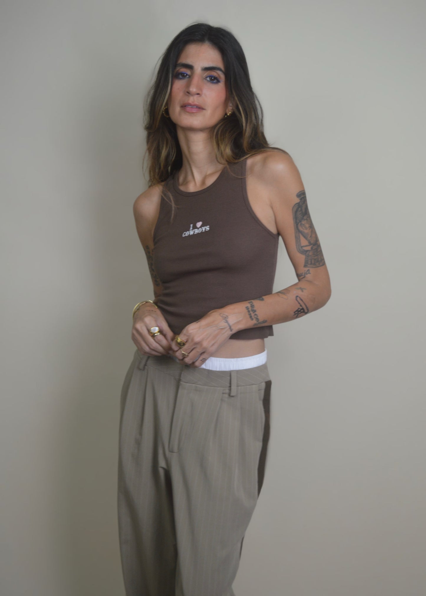 My Cowboys Embroidered Rib Tank
