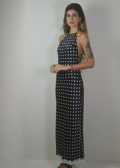 Polka Lace Halter Dress
