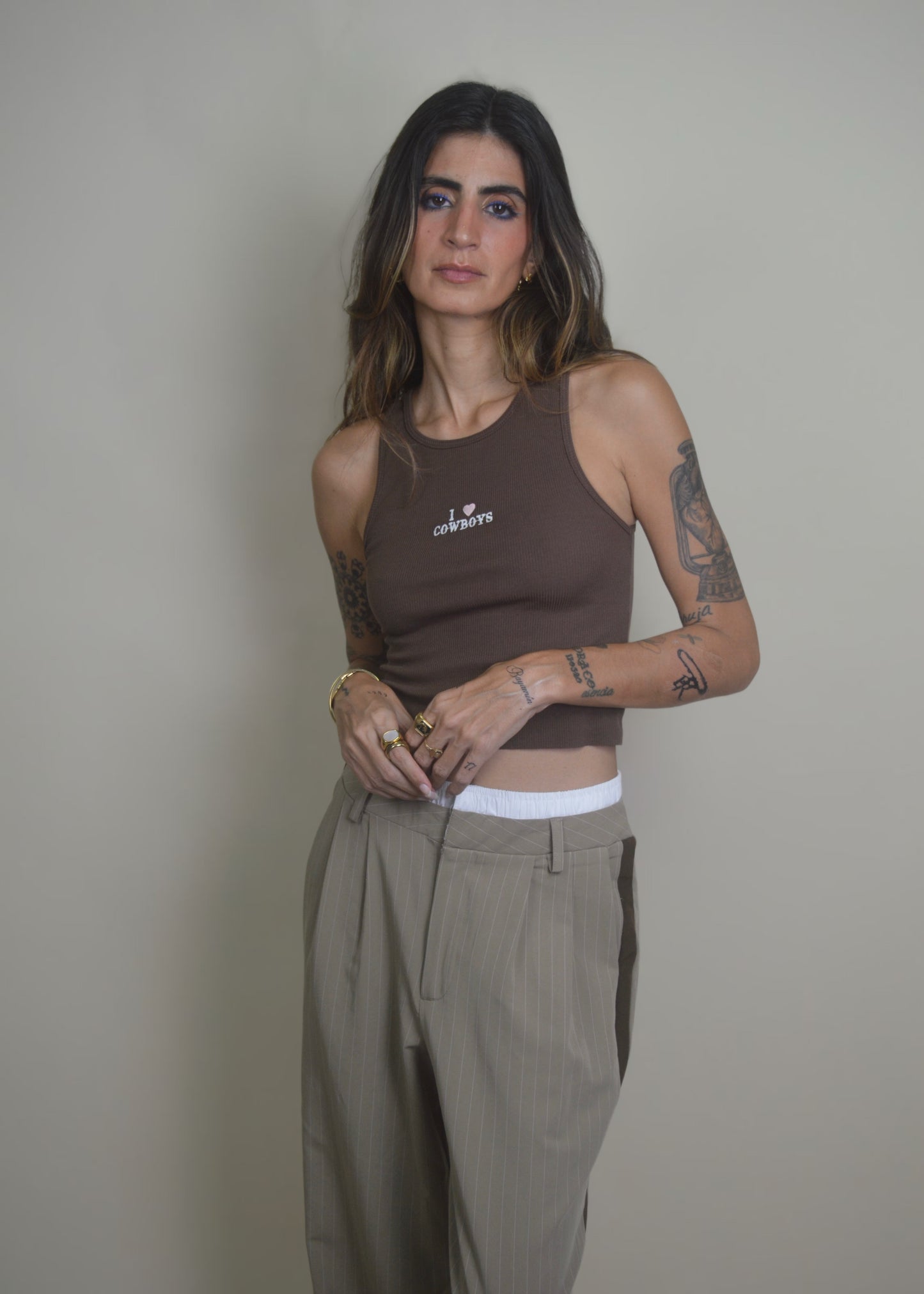 My Cowboys Embroidered Rib Tank