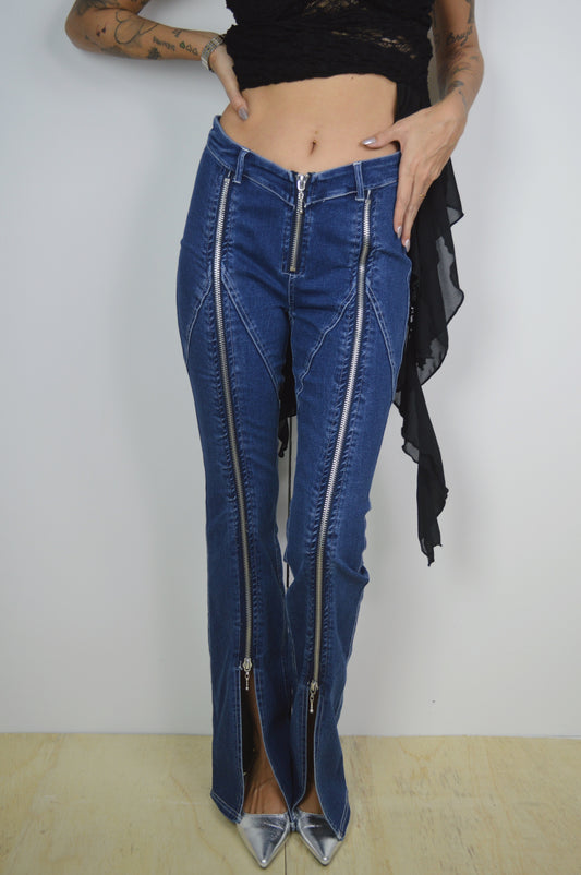 V-Cut Denim Pants