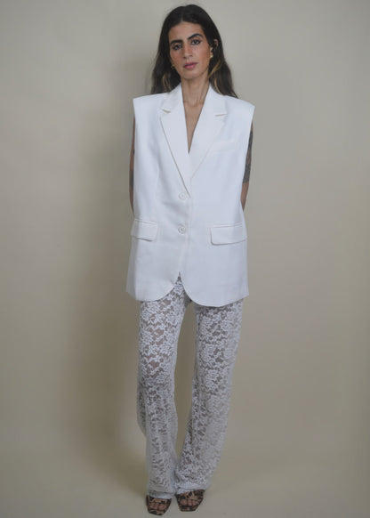 The Lace Pant White