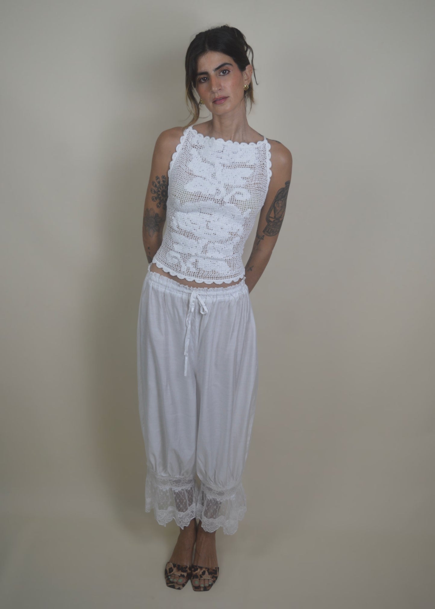 Breezy Lace Trim Beach Pants