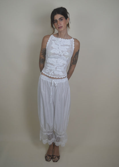 Breezy Lace Trim Beach Pants